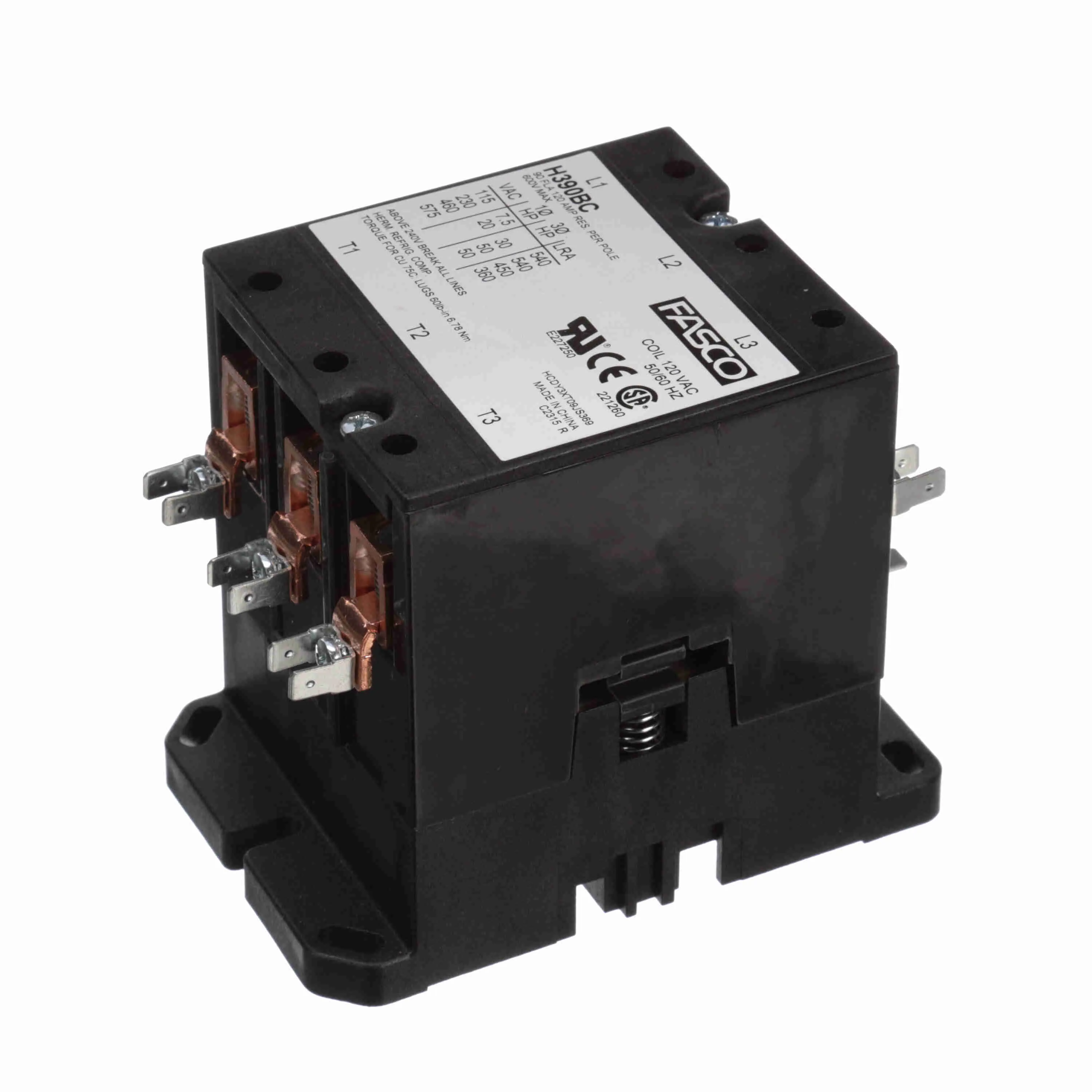 Contactor, 3 Pole, 90 A, 120 V