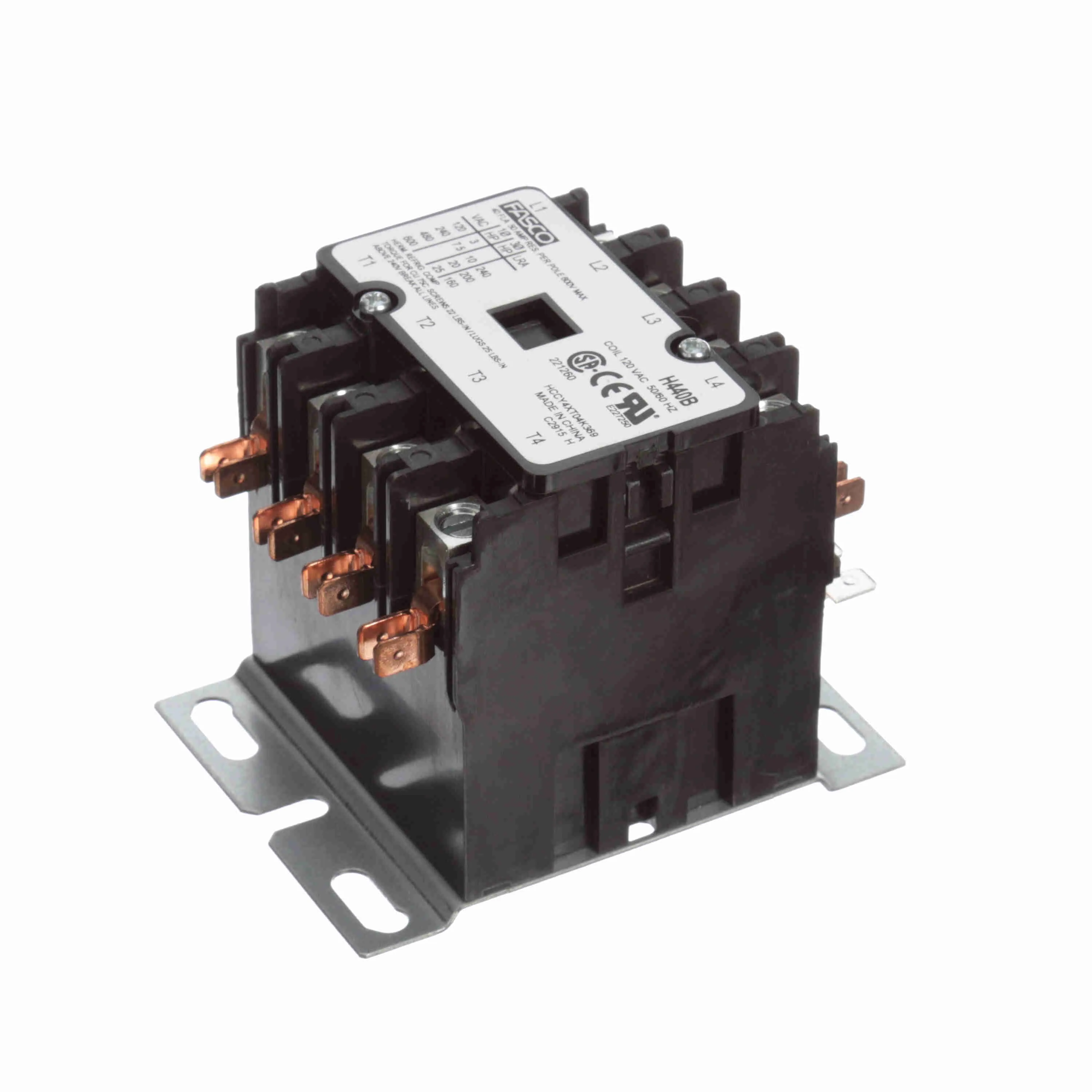 Contactor, 4 Pole, 40 A, 120 V