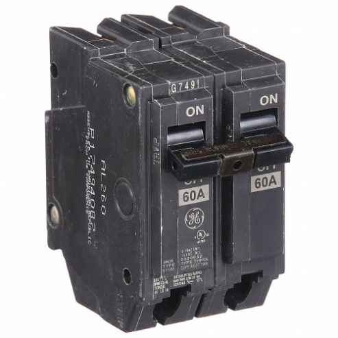 GENERAL ELECTRIC THHQL2160 Molded Case Circuit Breaker, 2 Poles, 60A, 22kAIC at 240V | CE6KKV