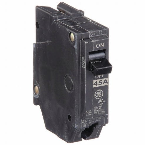 GENERAL ELECTRIC THQL1145 Plug On Circuit Breaker, Single Pole, 10kAIC at 120 / 240V | CE6KMA