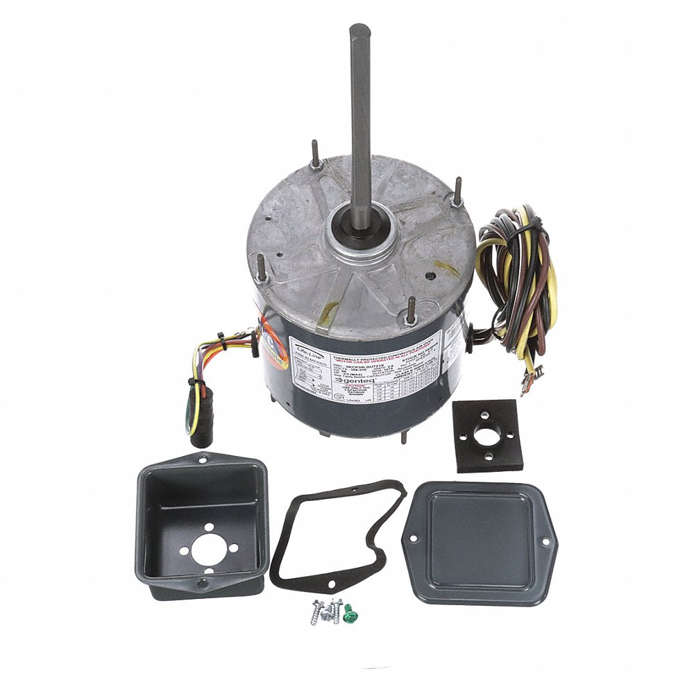 Condenser Fan Motor, 1/3-1/6 HP, 1 Phase, 60 Hz, 208-230 V, 1075 RPM, 1 Speed, 48 Frame