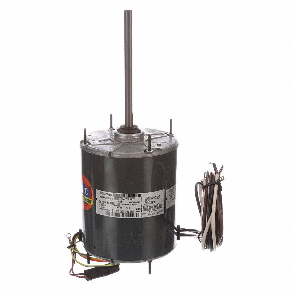 Condenser Fan Motor, 1/2 HP, 1 Phase, 60 Hz, 208-230 V, 825 RPM, 1 Speed, 48 Frame