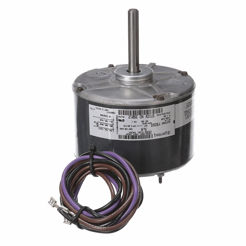 Replacement Motor, 1/6 HP, 1 Phase, 60 Hz, 208-230 V, 1075 RPM, 1 Speed, 48 Frame