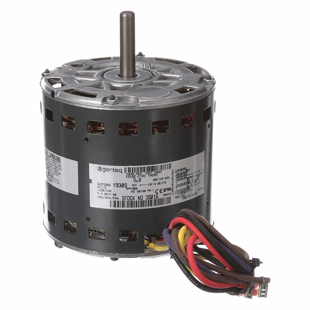 Replacement Motor, 1/3 HP, 1 Phase, 50 Hz, 200/230 V, 900 RPM, 2 Speed, 48 Frame