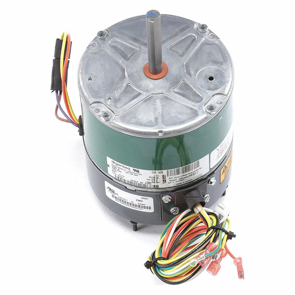 Condenser Fan Motor, 1/3 HP, 1 Phase, 60 Hz, 208-230 V, 850/1100 RPM, 2 Speed, 48 Frame