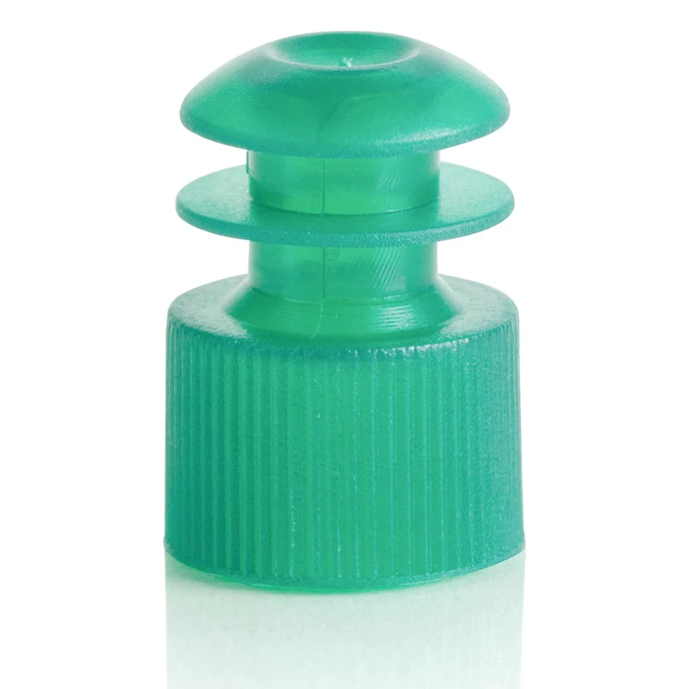 GLOBE SCIENTIFIC 118127G Flange Cap, Polyethylene, Stopper, Green, 1000 PK | CP6MBP 52JW71