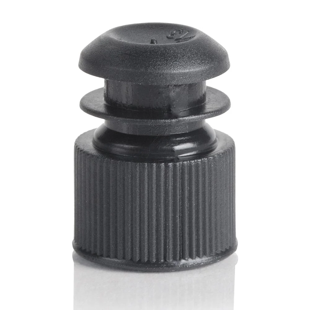 GLOBE SCIENTIFIC 118240K Flange Cap, Polyethylene, Stopper, Black, 1000 PK | CP6MDC 52JW81