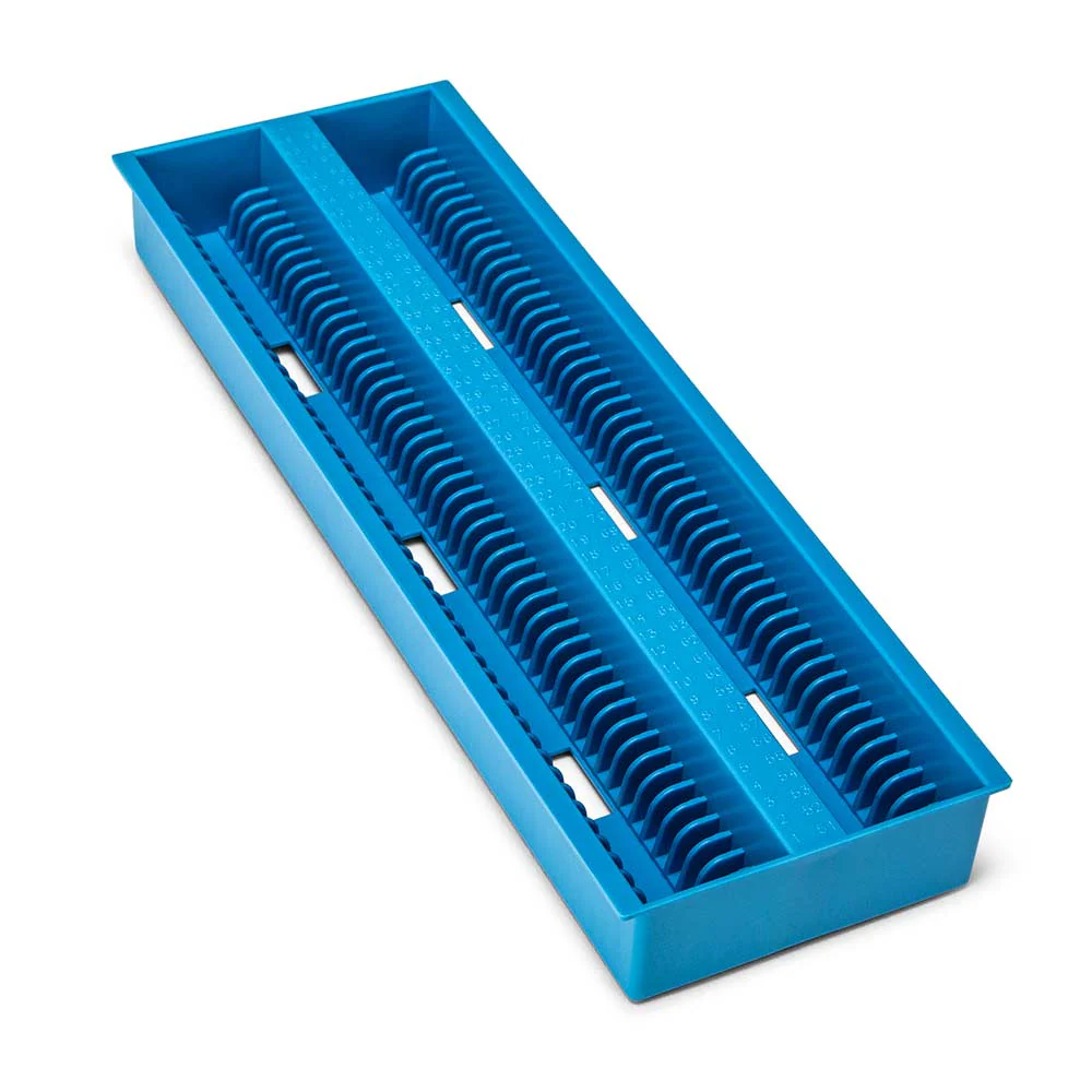 GLOBE SCIENTIFIC 513252B ABS Plastic Slide Tray, Size 235 x 83 mm, Blue, PK 12 | CF2UFY 55FH98