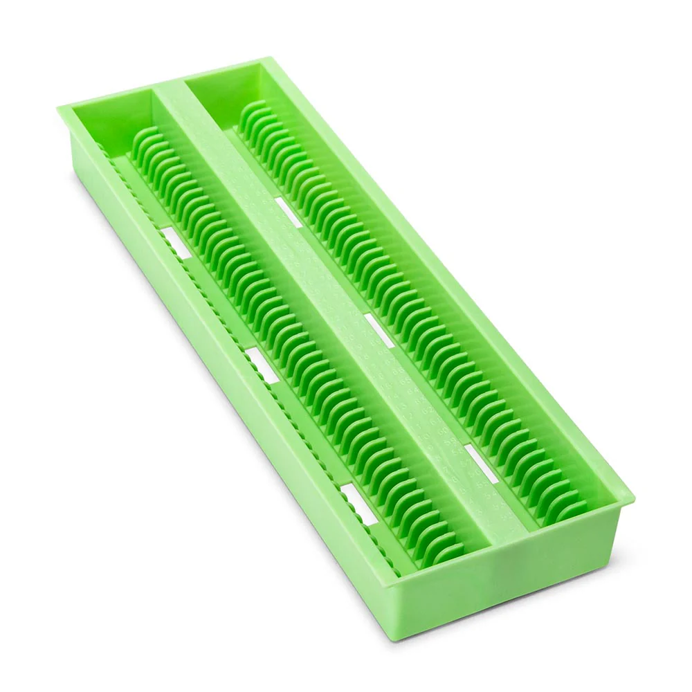 GLOBE SCIENTIFIC 513252G ABS Plastic Slide Tray, Size 235 x 83 mm, Green, PK 12 | CF2UFW 55FJ01