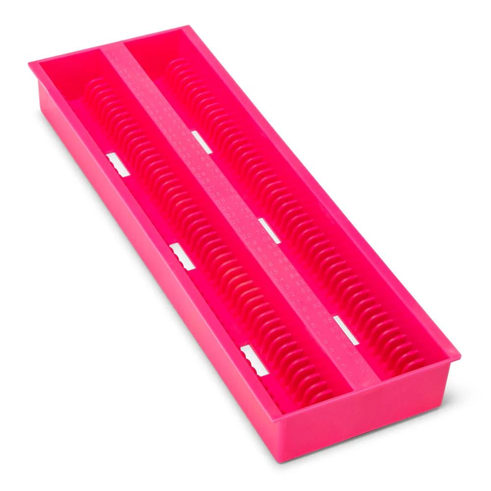 GLOBE SCIENTIFIC 513252P ABS Plastic Slide Tray, Size 235 x 83 mm, Pink, PK 12 | CF2UFU 55FJ03