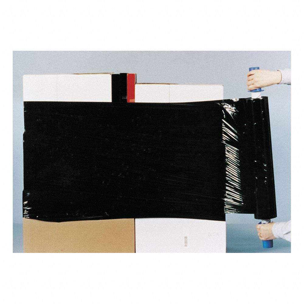 Stretch Wrap, 80 ga Gauge, 20 Inch Overall Width, 1000 ft Overall Length, Black