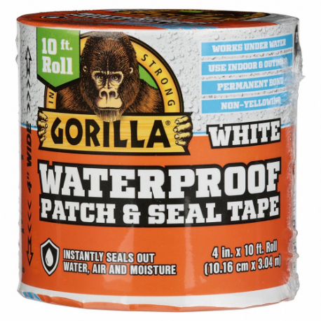 Roof Repair Tape, 4 Inch Width, 10 ft Length, 34 Mil Thick, White