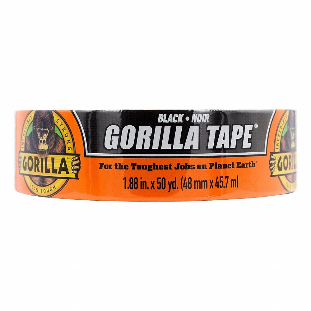 Duct Tape, Black, 1 7/8 Inch Roll Width, 50 yd Overall Roll Lg, 16.8 mil Thick, Acrylic