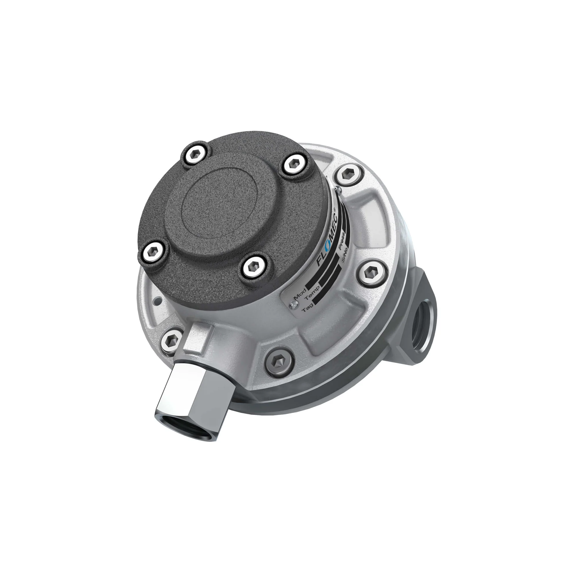 Oval Gear Flow Meter, Aluminum Body, 0.26-10.6 GPM, 990 PSI