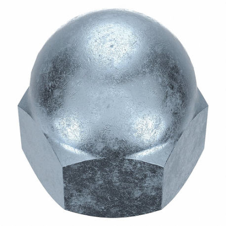 Cap Nut, 5/8 In - 18 Thread Size, 1 In Overall Ht., 15/16 In Hex Wd., Not Gr., Right Hand, Fine, 5PK