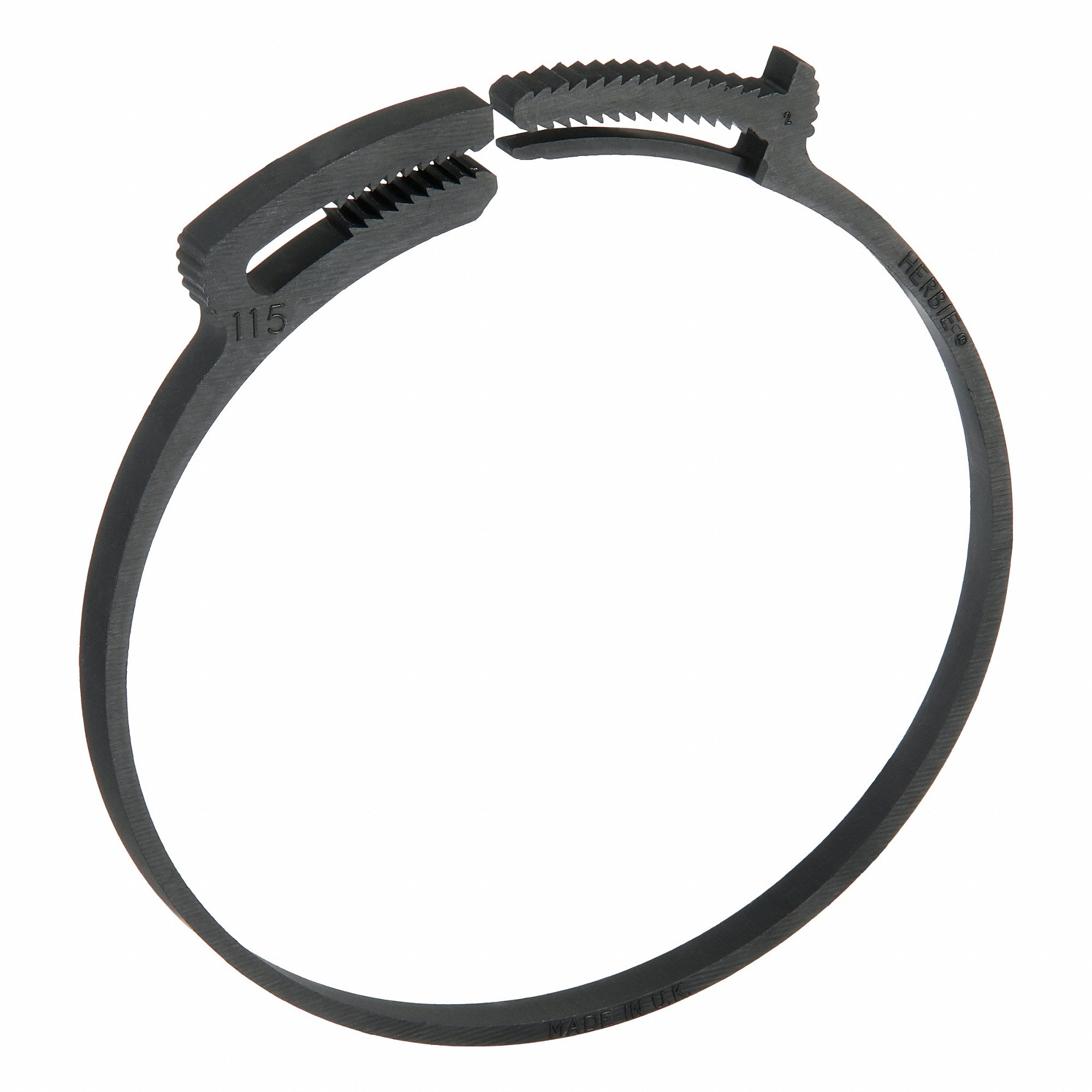 GRAINGER HC-115-PA66-BK Double Grip Plastic Hose Clamp, Nylon, Black, Double Tooth | CQ4UQQ 802NM3
