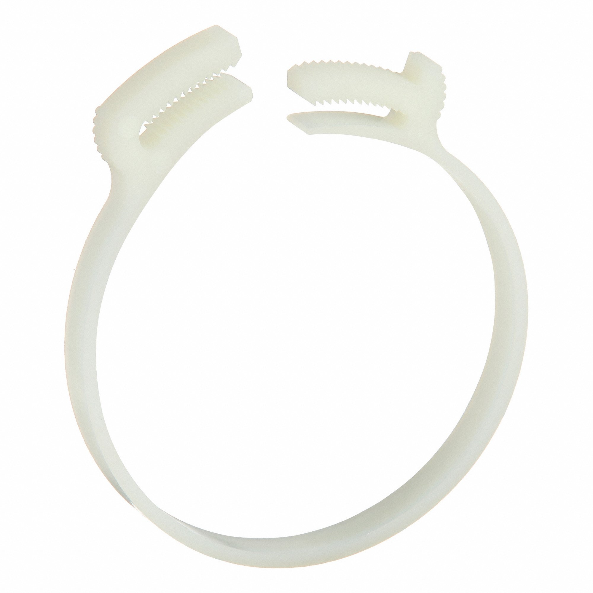 GRAINGER HC-80-PA66-N Double Grip Plastic Hose Clamp, Nylon, White, Double Tooth | CQ4URD 802NR4