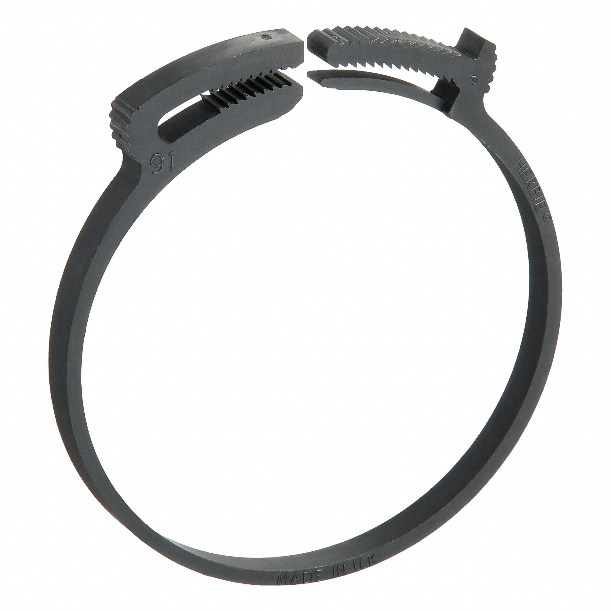 GRAINGER HC-91-PA66-BK Double Grip Plastic Hose Clamp, Nylon, Black, Double Tooth | CQ4UQN 802NL9