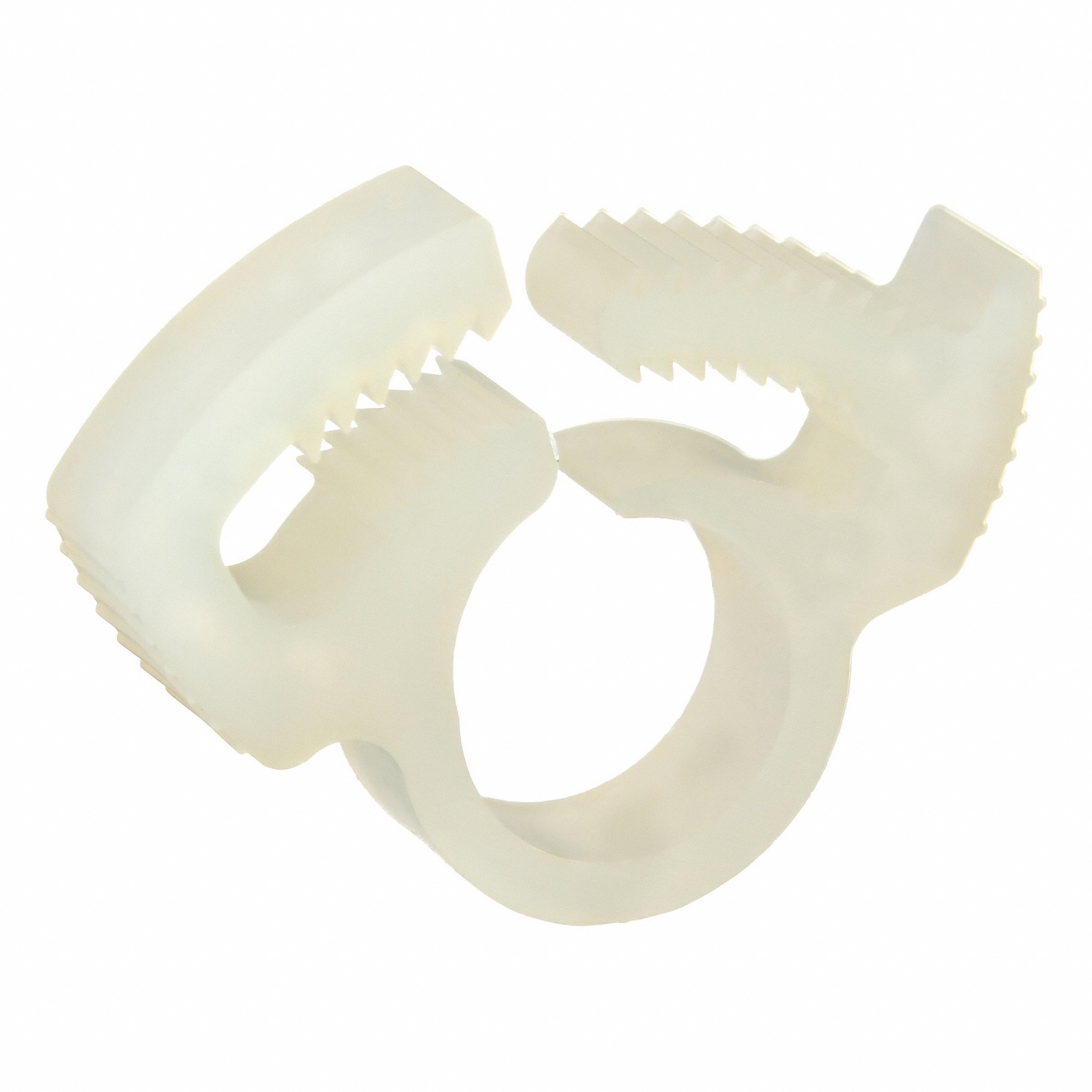 GRAINGER HC-AA-PA66-N Double Grip Plastic Hose Clamp, Nylon, White, Double Tooth | CQ4UTB 802NM5