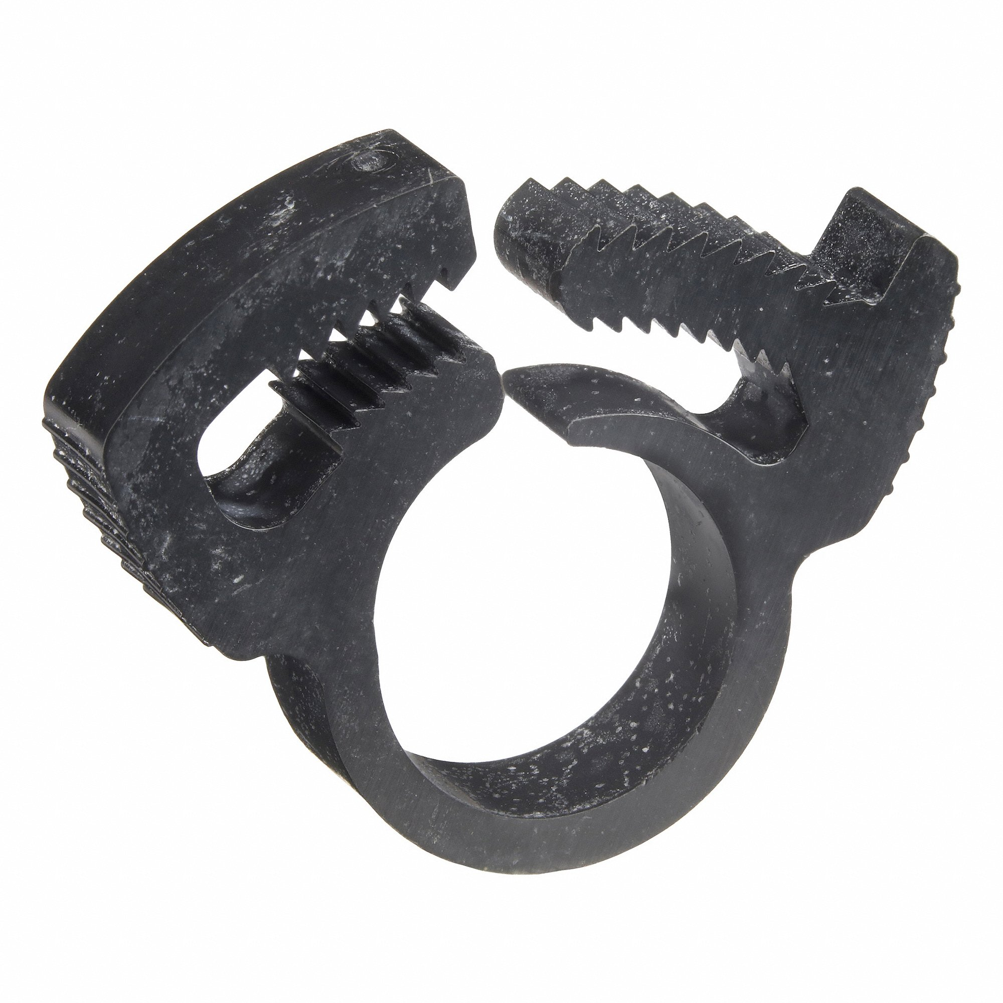 GRAINGER HC-B-PA66-BK Double Grip Plastic Hose Clamp, Nylon, Black, Double Tooth | CQ4UPP 802NH9