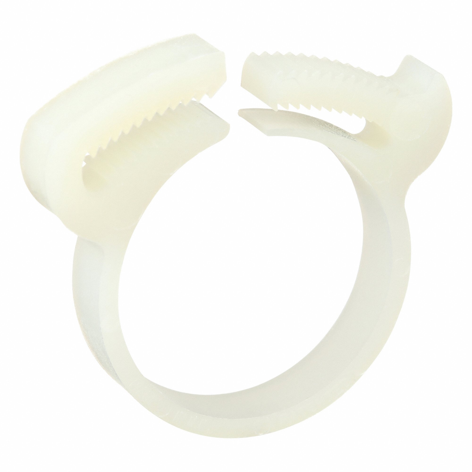 GRAINGER HC-L-PA66-N Double Grip Plastic Hose Clamp, Nylon, White, Double Tooth | CQ4URR 802NN7