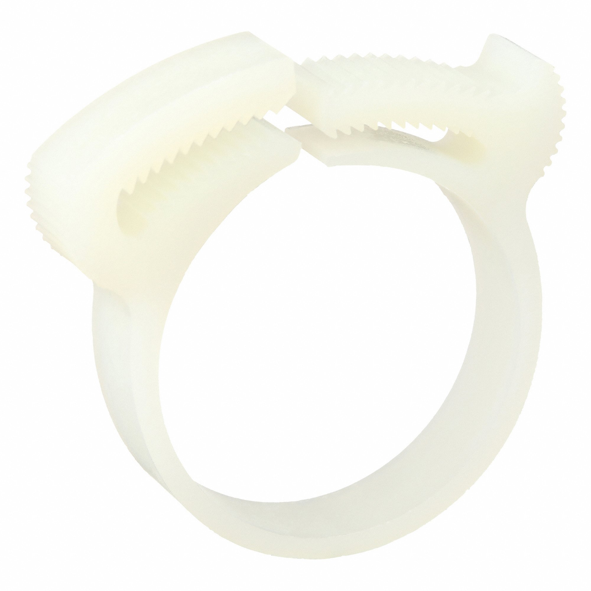 GRAINGER HC-N-PA66-N Double Grip Plastic Hose Clamp, Nylon, White, Double Tooth | CQ4URG 802NN9