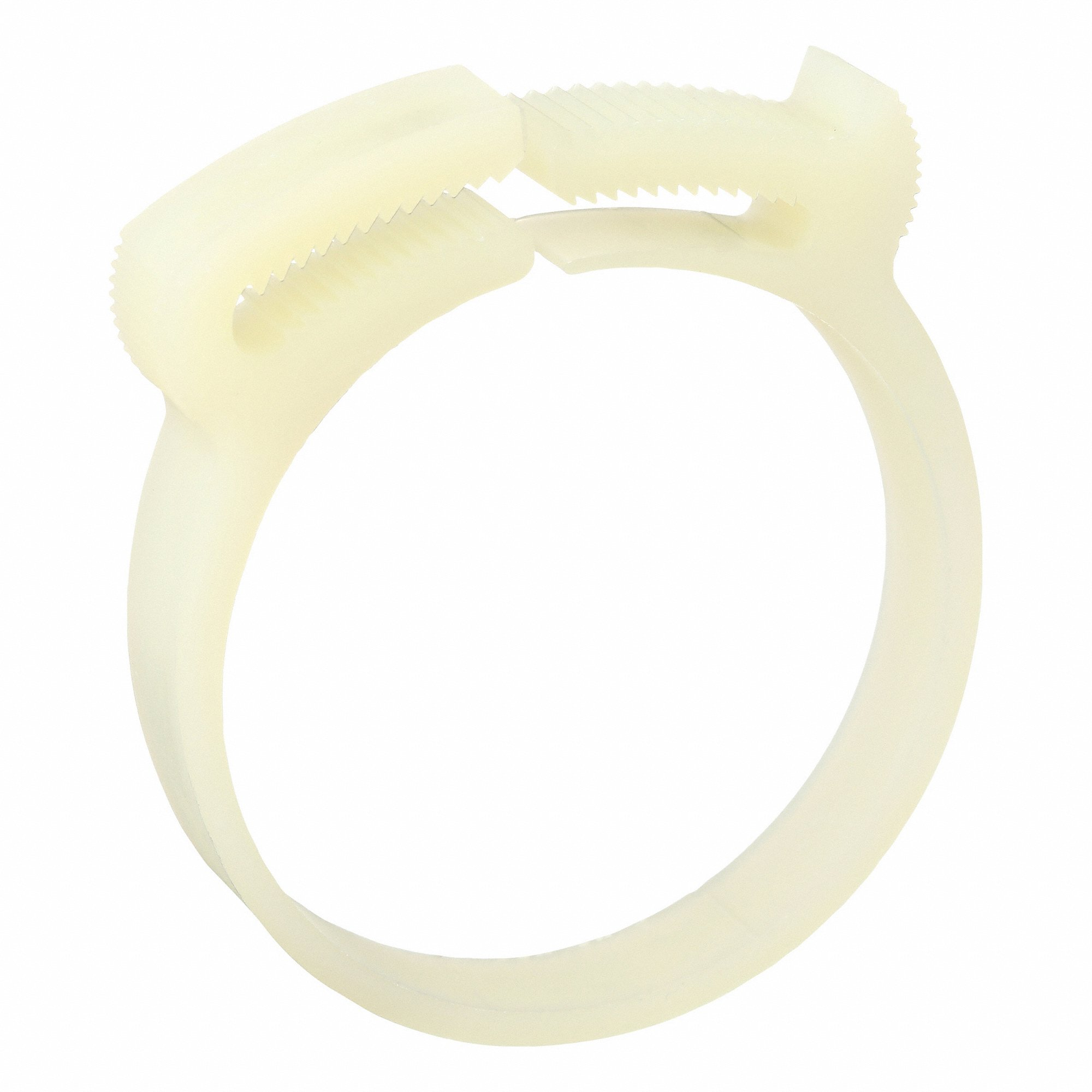 GRAINGER HC-S-PA66-N Double Grip Plastic Hose Clamp, Nylon, White, Double Tooth | CQ4URJ 802NP3