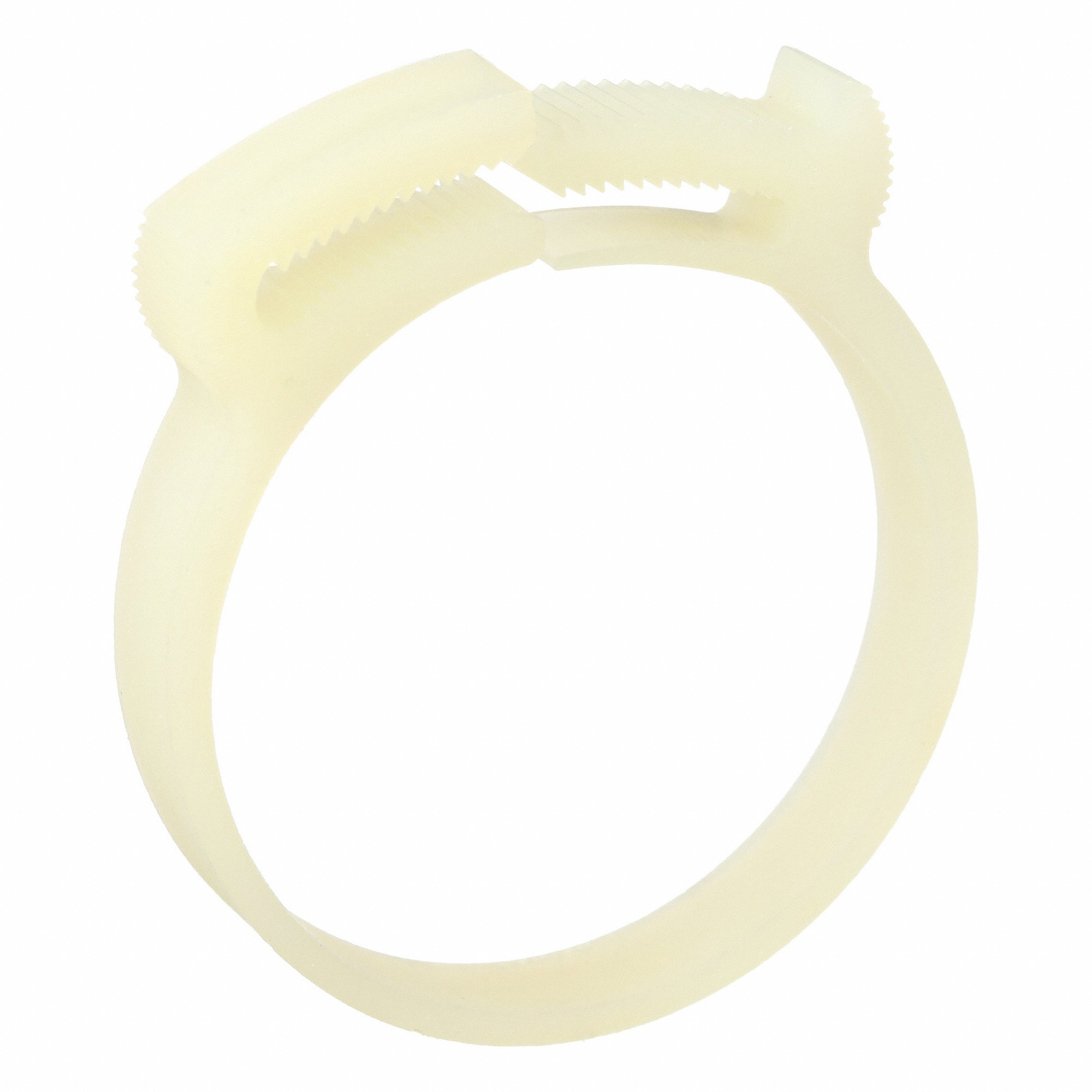 GRAINGER HC-T-PA66-N Double Grip Plastic Hose Clamp, Nylon, White, Double Tooth | CQ4URH 802NP4