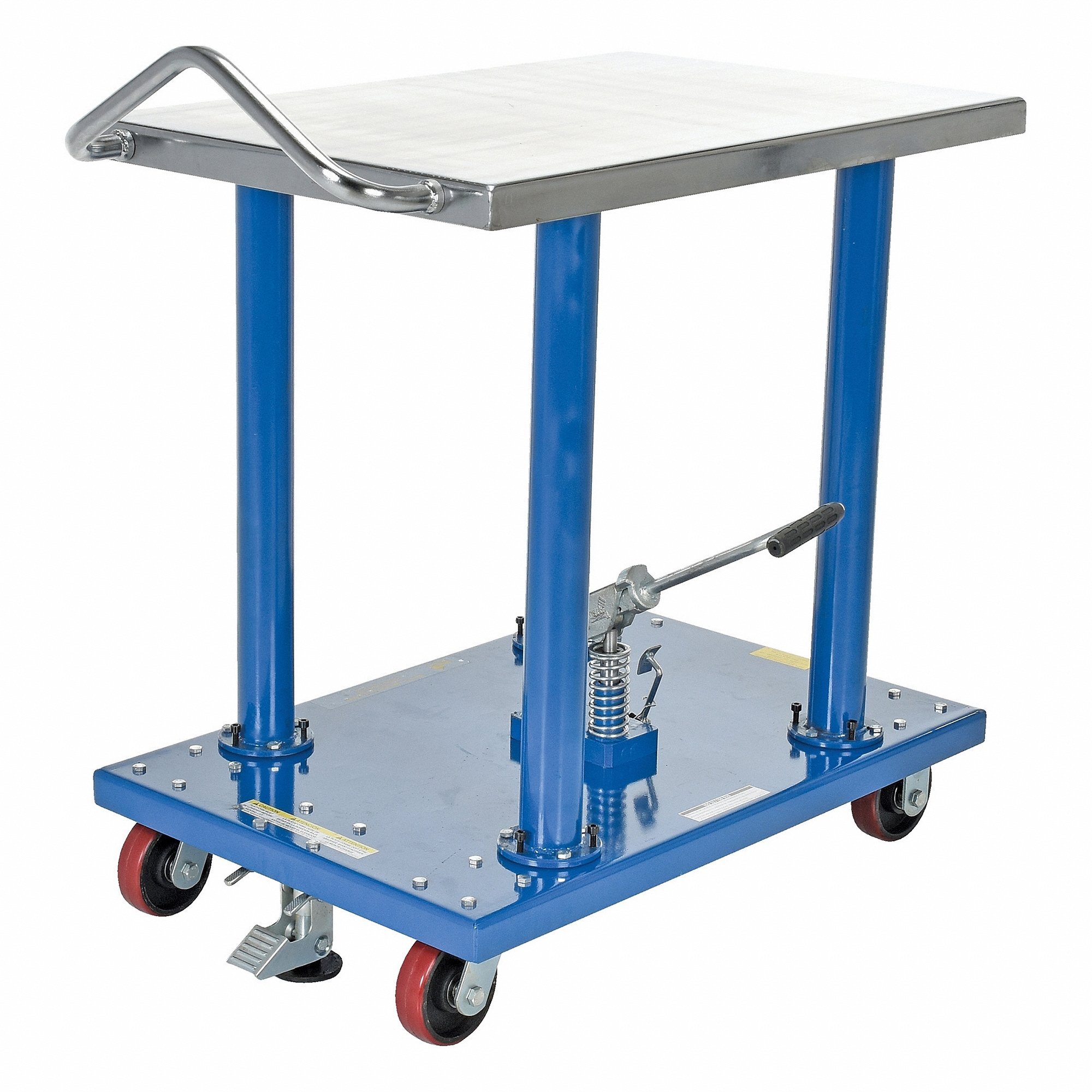 GRAINGER HT-20-2436A Manual Mobile Post-Lift Table, 2000 lb Load Capacity | CQ2NGB 4ZD22