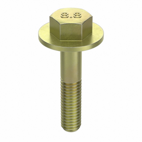 GRAINGER M01256.080.0030 Flange Bolts, Steel, Class 8.8, Zinc Yellow, 30 mm Length, Partially Threaded, Metric | CP9LWN 38CP42