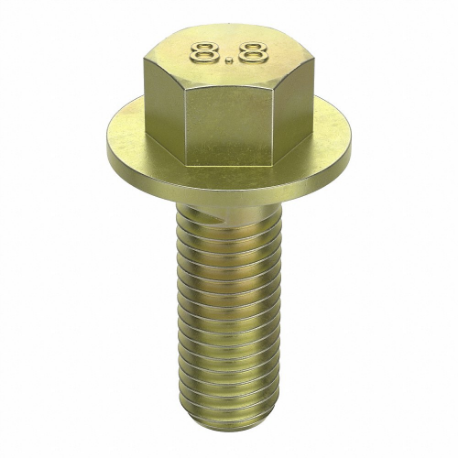 GRAINGER M01256.100.0030 Flange Bolts, Steel, Class 8.8, Zinc Yellow, 30 mm Length, Partially Threaded, Metric | CP9LWP 38CP52