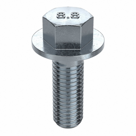 GRAINGER M01258.100.0030 Flange Bolts, Steel, Class 8.8, Zinc Plated, 30 mm Length, Partially Threaded, Metric | CP9LVR 38CR05