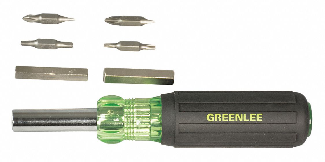 GREENLEE 0153-47C Multi Bit Screwdriver, 12 Tips, Quick Change | CJ2WLP 499N24