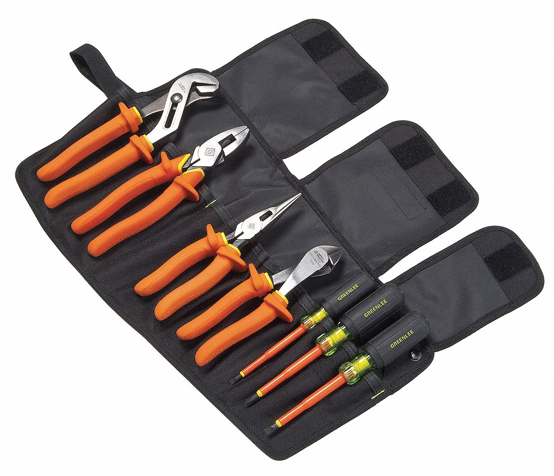 GREENLEE 0159-01-INS Pliers And Screw Driver Insulated Tool Kit, 13.3 x 7.2 x 3.9 Inch Size | AA3HXD 11L611