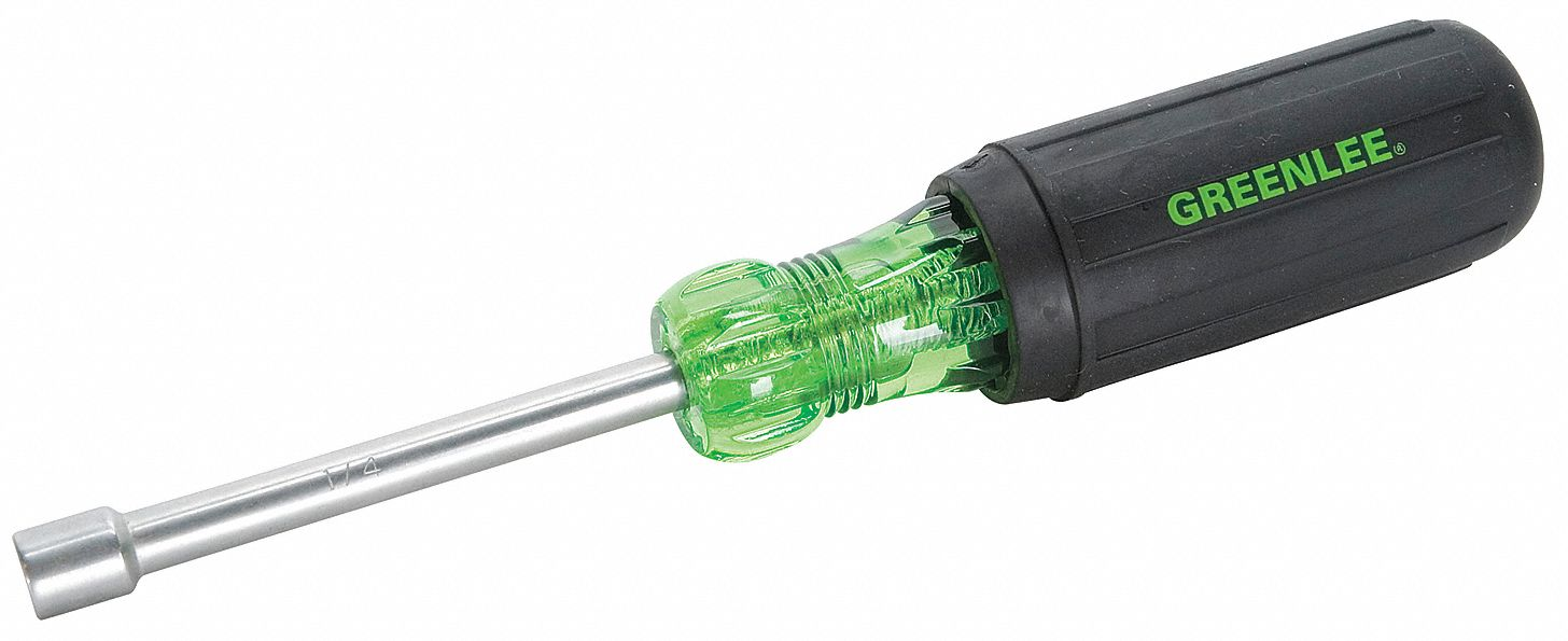 GREENLEE 0253-12C Hollow Nut Driver, 7-5/16 Inch Overall Length, 1/4 Inch Drive Size | AE4HUE 5KPK3