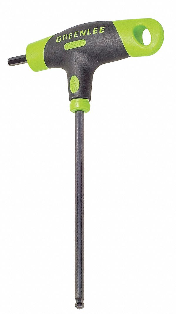 GREENLEE 0254-47 T Handle Hex Key Wrench, 3/16 Inch Size, 6-3/4 Inch Overall Length | AA3HWN 11L594