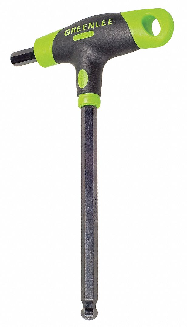 GREENLEE 0254-51 T Handle Hex Key Wrench, 3/8 Inch Size, 8 Inch Overall Length | AA3HWT 11L598