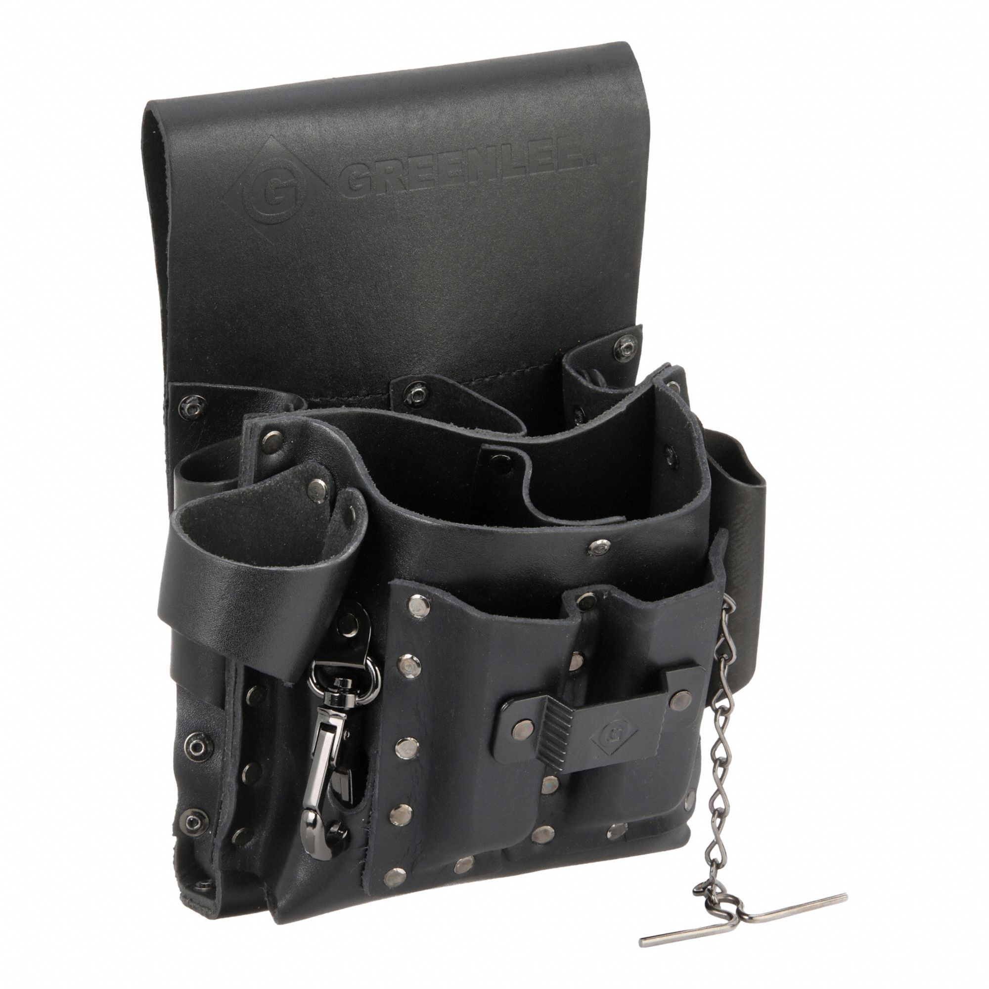 GREENLEE 0258-11 Tool Pouch, 10-1/2 Inch Length, 6 Inch Width, 7 Inch Depth, 8 Pockets, Leather | AE4HTJ 5KPG6