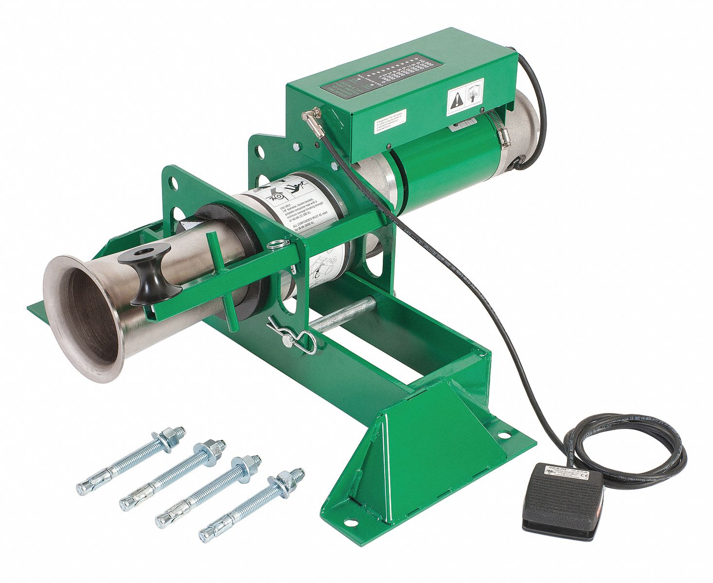 GREENLEE 6900 Cable Puller Package, With Floor Mount, 10000 lbs. Max. Capacity, 115V, 20A | AA7GGK 15X796
