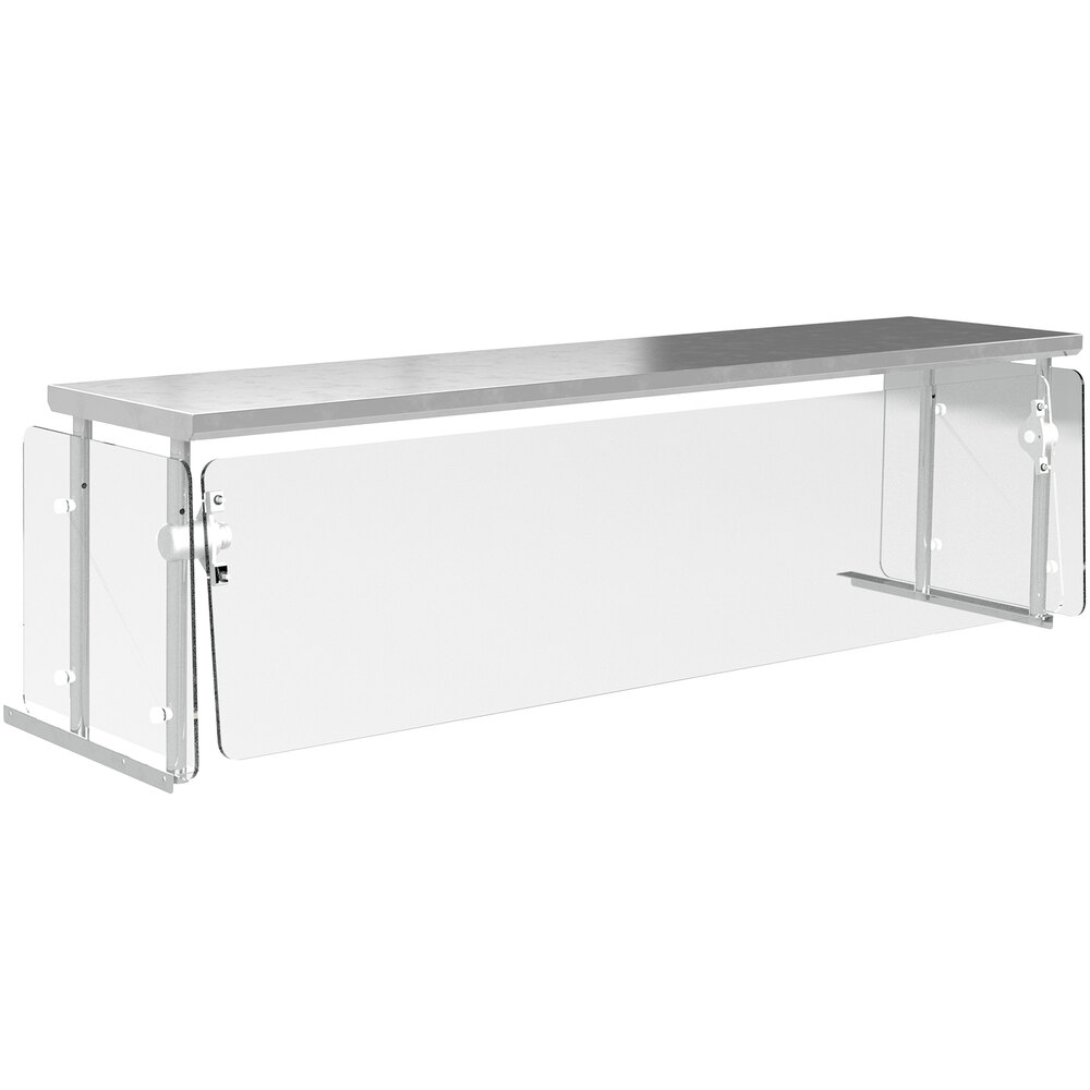 Single Tier Cafeteria Food Shield with Shelf, 94 15/16 X 18 X 18 3/4 Inch Size