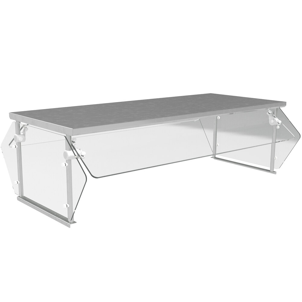 Double-Sided Food Shield with Stainless Steel Shelf, 49 X 32 1/4 X 18 3/4 Inch Size
