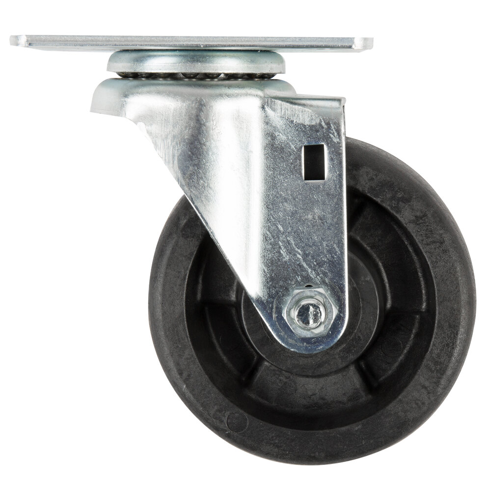Oven Rack Swivel Plate Caster With Built-In Zerk Grease Fitting, Equivalent 4 Inch Size