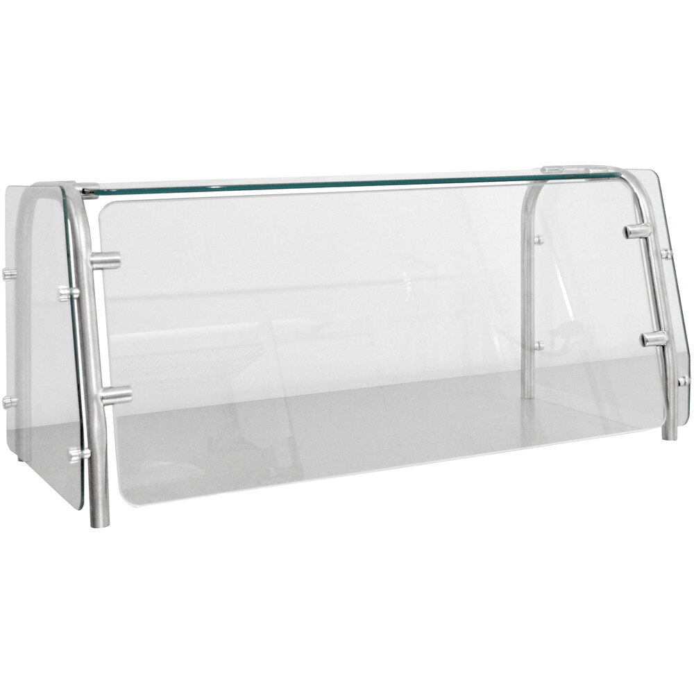 Single Tier Cafeteria Food Shield with Top Shelf, 84 X 18 X 18 Inch Size