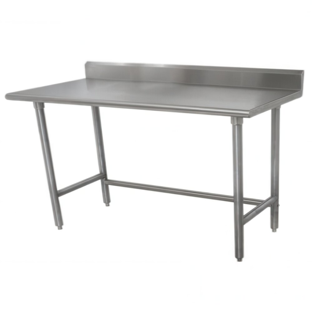 Work Table with 5 Inch Backsplash and Galvanized Leg, 24 X 48 Inch Size