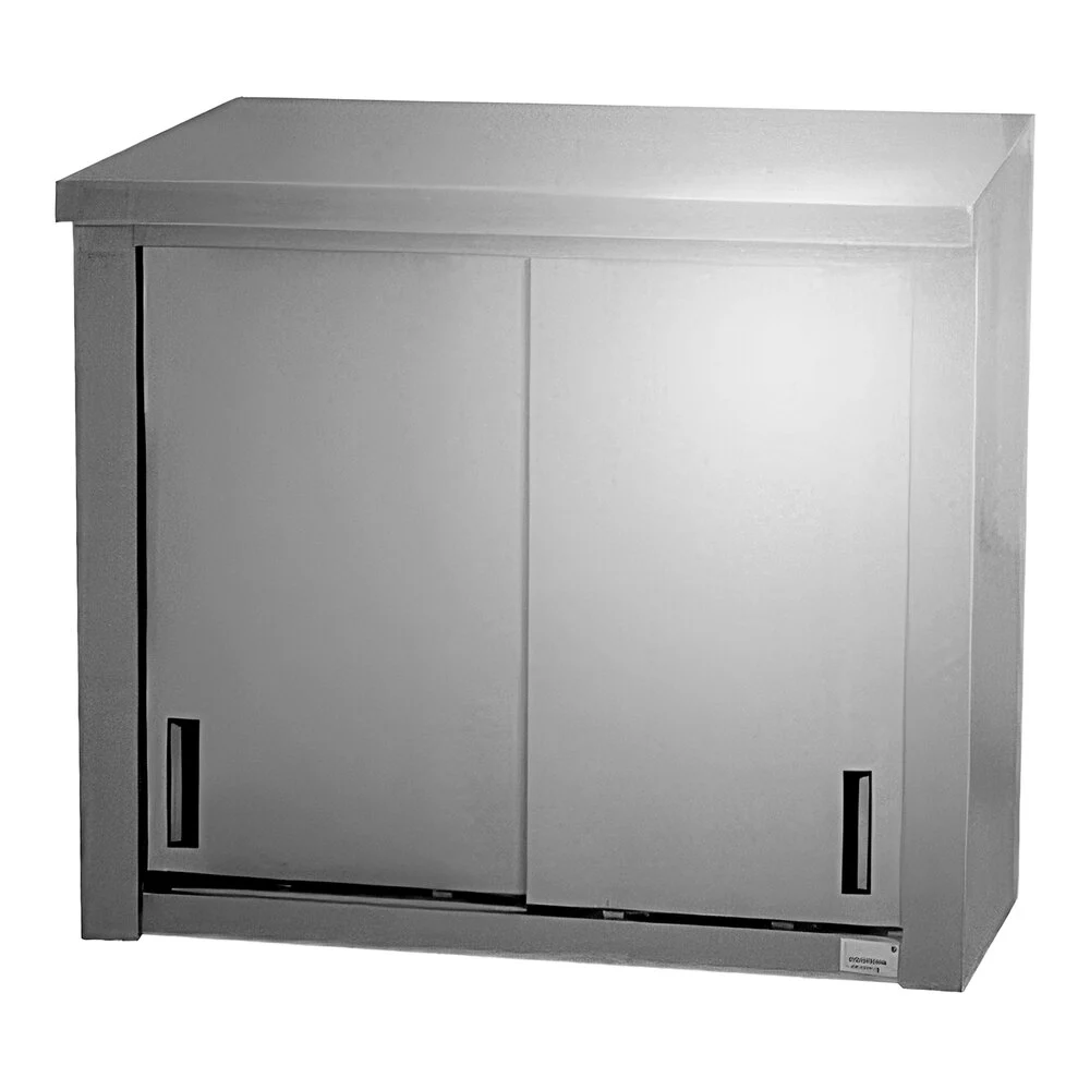 Wall Cabinet With Sliding Doors, 72 Inch Size, Stainless Steel