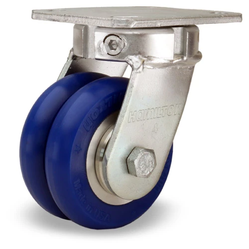 Swivel Caster, 4 x 2 Inch, 720 lb at 3 mph, Ultraglide Erg O Wheel Type, 3/4 Inch Bearing