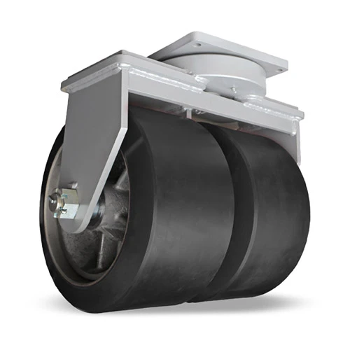 Dual Wheel Swivel Caster, 28 x 12 Inch, 40000 lb at 2 mph, 2 Inch Precision Bearing