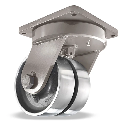 Dual Wheel Swivel Caster, 24 x 5 Inch, 40000 lb at 2 mph, 2 Inch Precision Ball Bearing