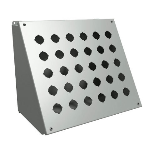 Pushbutton Consolet, 30 Holes, 30mm, 13 x 16 x 10 Inch Size, Desktop Or Pedestal Mount