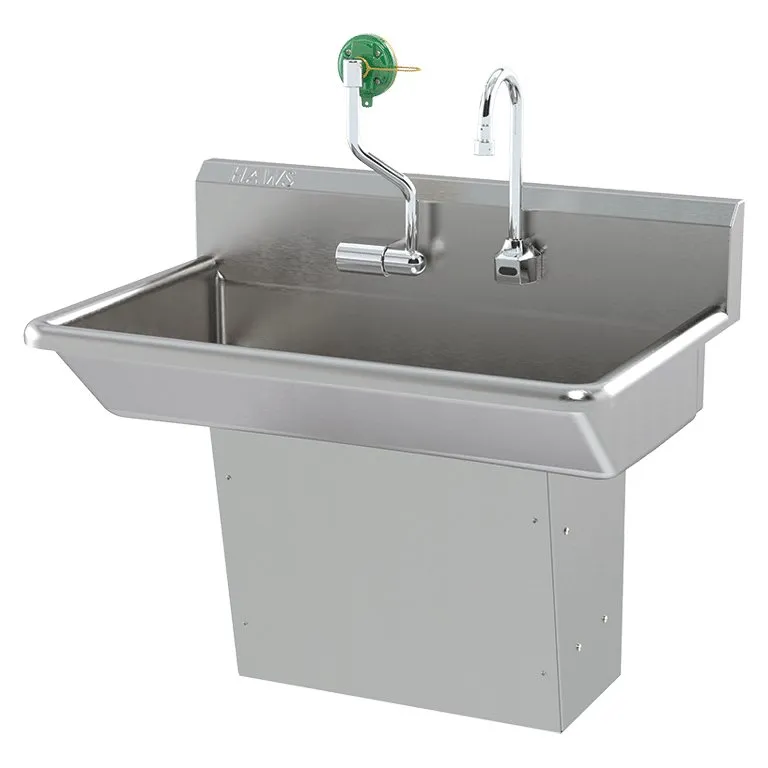 30 Inch W Hand Wash Sink with AXION Eye/Face Wash, Wall-Mount, Motion Activated